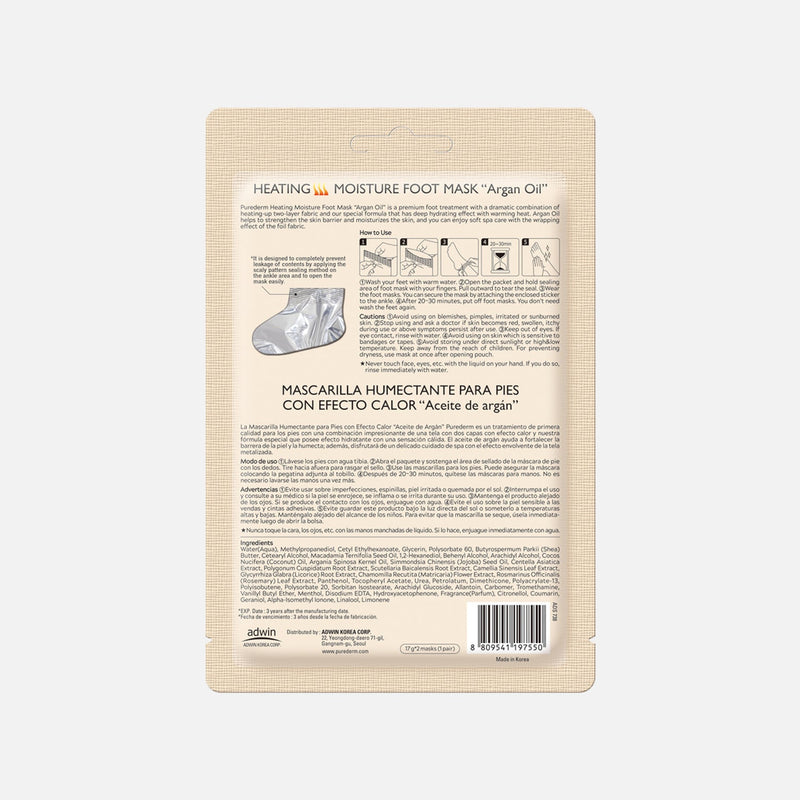 PUREDERM P/D Heating Moisture Foot Mask (1 pair) - Kiyoko Beauty
