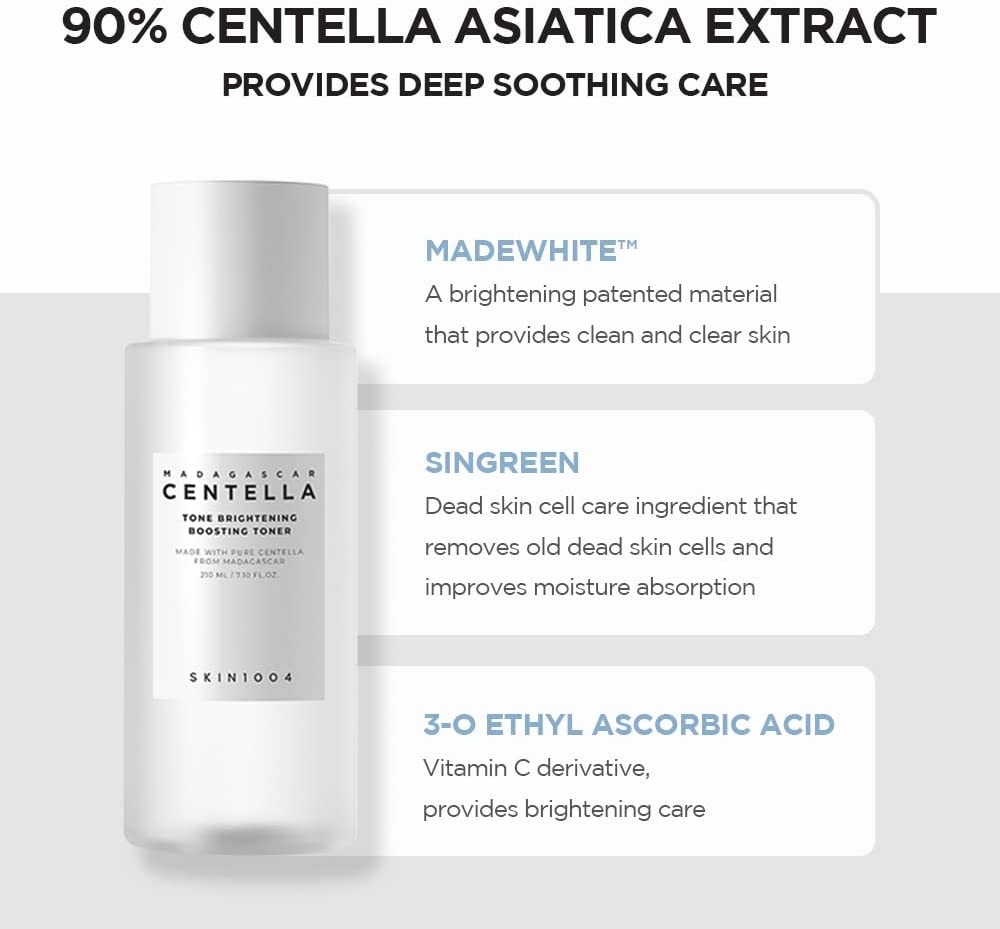 Skin1004 Madagascar Centella Tone Brightening Boosting Toner (210ml) - Kiyoko Beauty