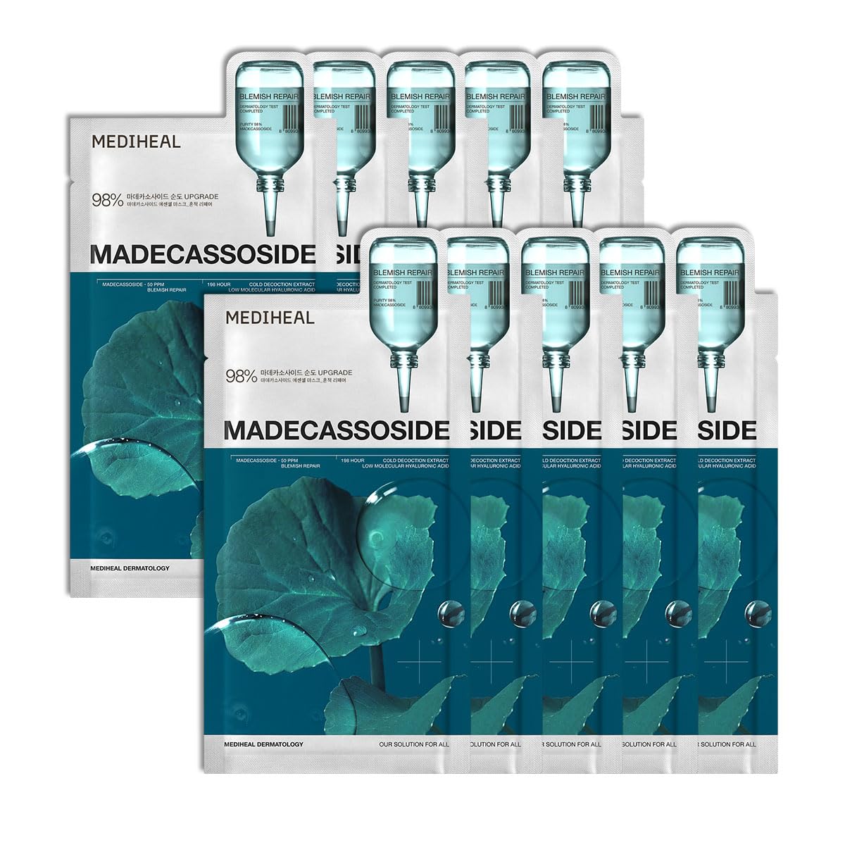 MEDIHEAL Madecassoside Essential Mask - Blemish Repair (10 PCs) - Kiyoko Beauty