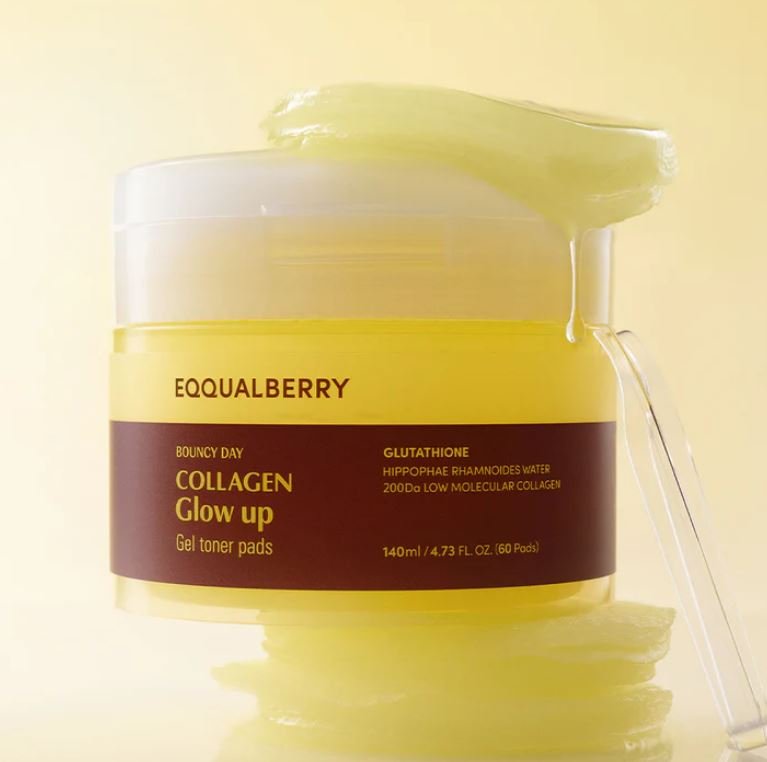 Eqqualberry Collagen Glow Up Gel Toner Pad (60pcs)