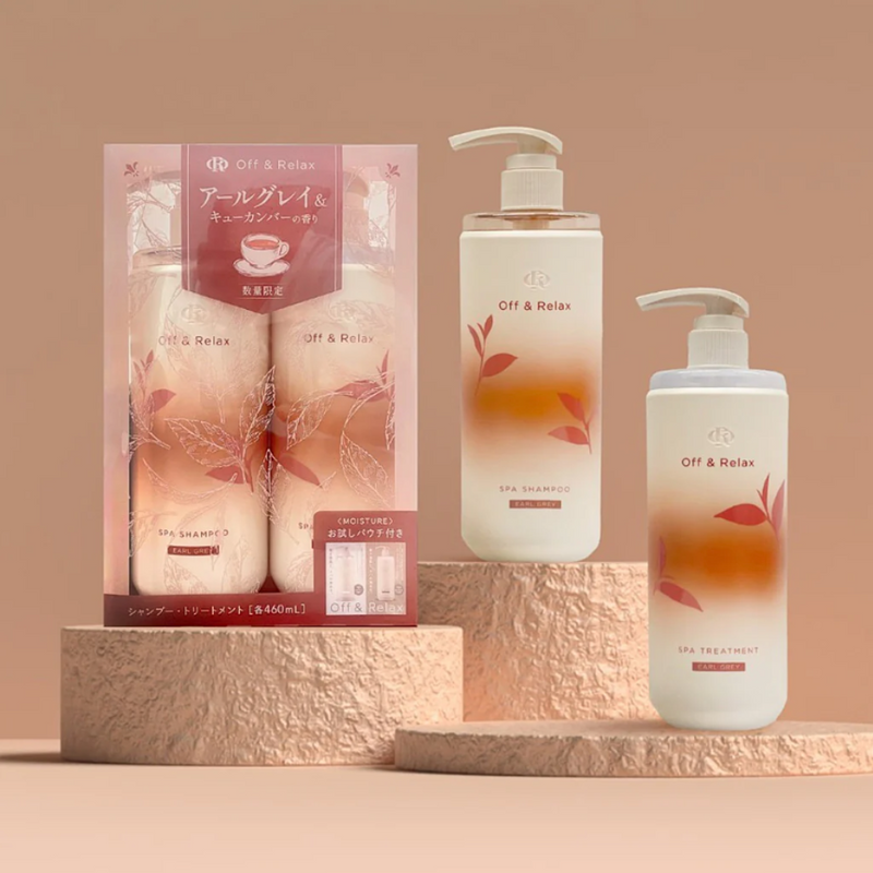OFF & RELAX Spa Shampoo + Hair Treatment Earl Grey & Cucumber Scent Limited Set (2x460ml)