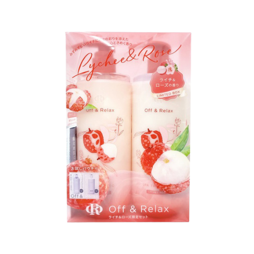 OFF & RELAX Spa Shampoo + Hair Treatment Lychee & Rose Limited Set (2x460ml) - Kiyoko Beauty