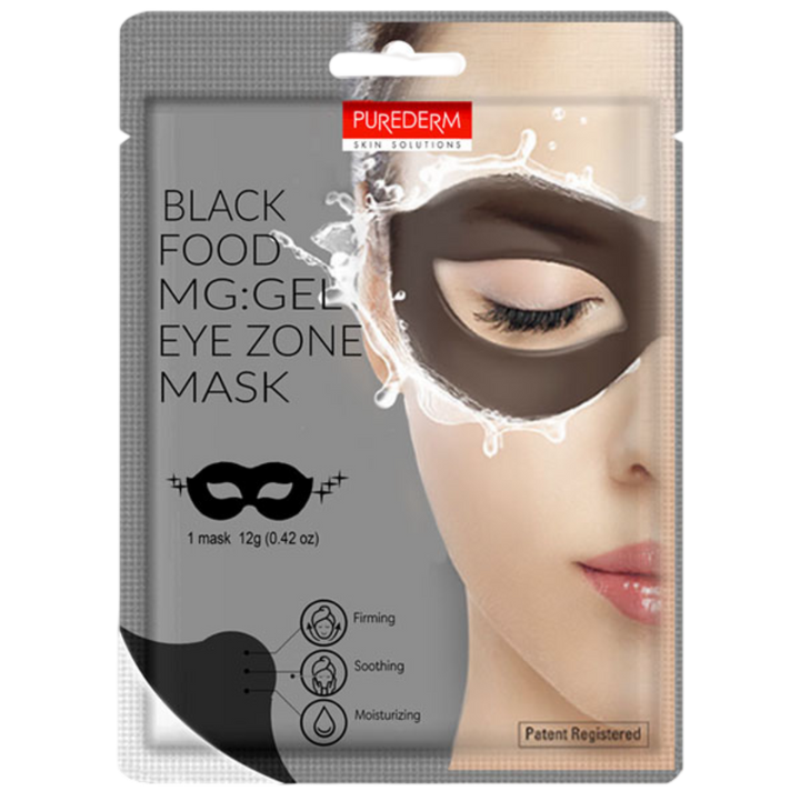 PUREDERM Black Food MG: Gel Eye Zone Mask (1 pair) - Kiyoko Beauty