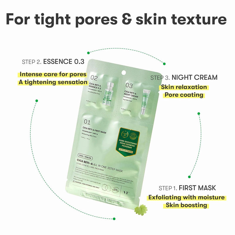 VT Cica Reti-A All-In-One 3-Step Mask (1 PC) - Kiyoko Beauty