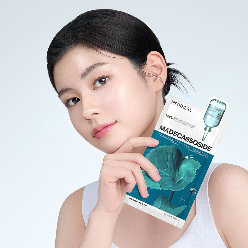 MEDIHEAL Madecassoside Essential Mask - Blemish Repair (10 PCs) - Kiyoko Beauty