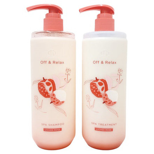 OFF & RELAX Spa Shampoo + Hair Treatment Lychee & Rose Limited Set (2x460ml)